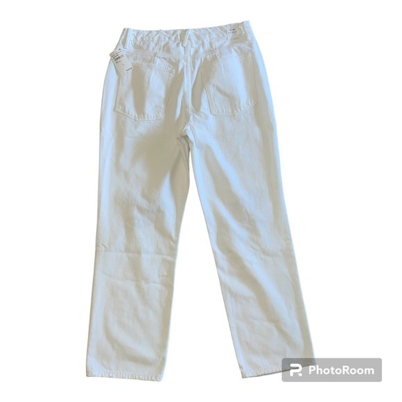 NWT Good American Good '90s Duster Straight Leg White Jeans, Size 10/30 - Picture 3 of 7